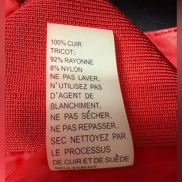 Peter Nygård Women’s Red Genuine Leather Zip Vest Size L Pockets, Stretch Back - Picture 9 of 14